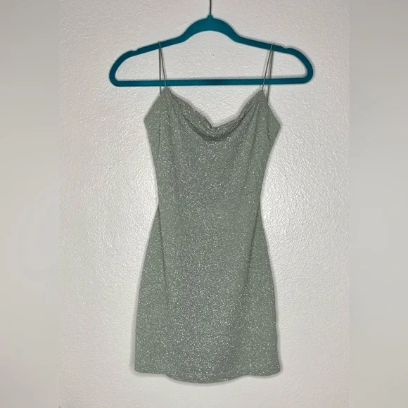 Windsor | Dresses | Green Sage Mini Sparkle Dress | Poshmark
